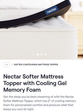 Nectar Softer Mattress Topper with Cooling Gel Memory Foam King Brand New